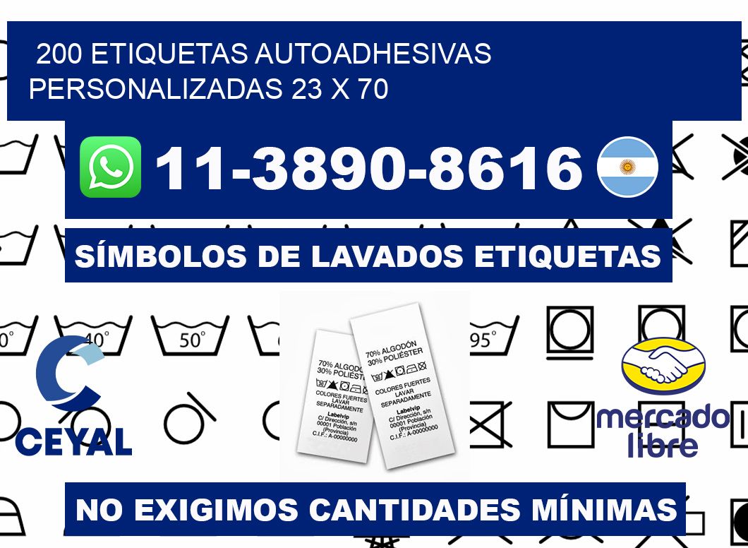 200 Etiquetas autoadhesivas personalizadas 23 x 70