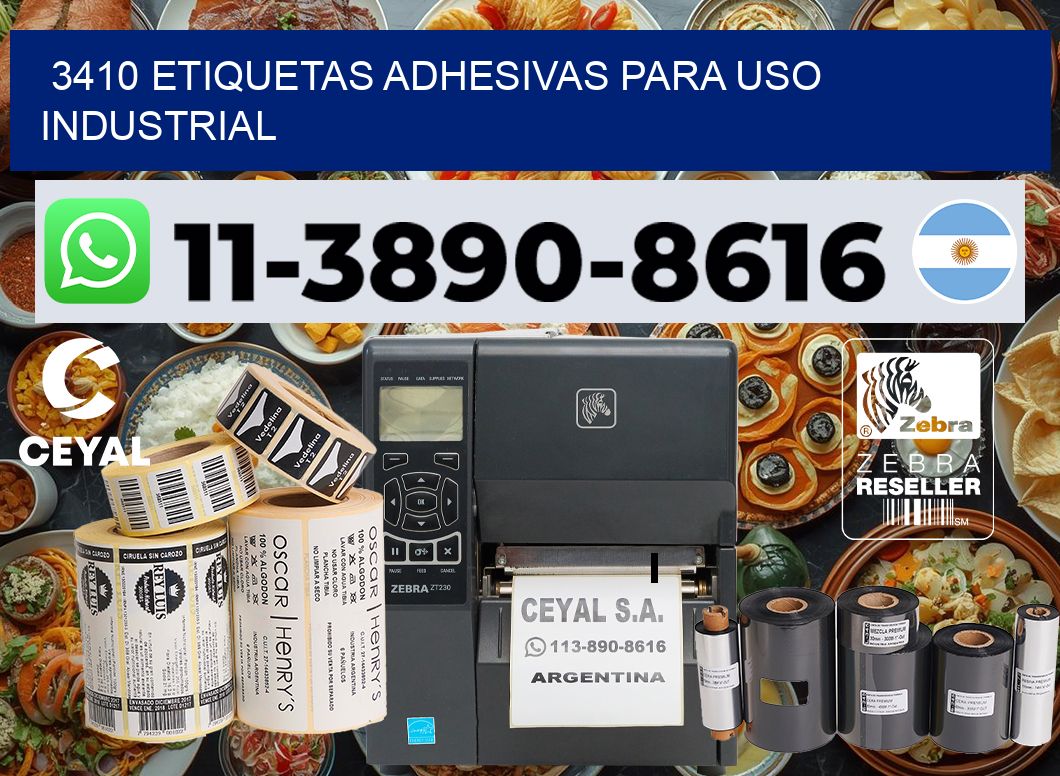 3410 Etiquetas adhesivas para uso industrial