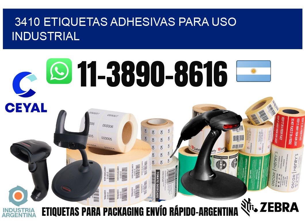 3410 Etiquetas adhesivas para uso industrial