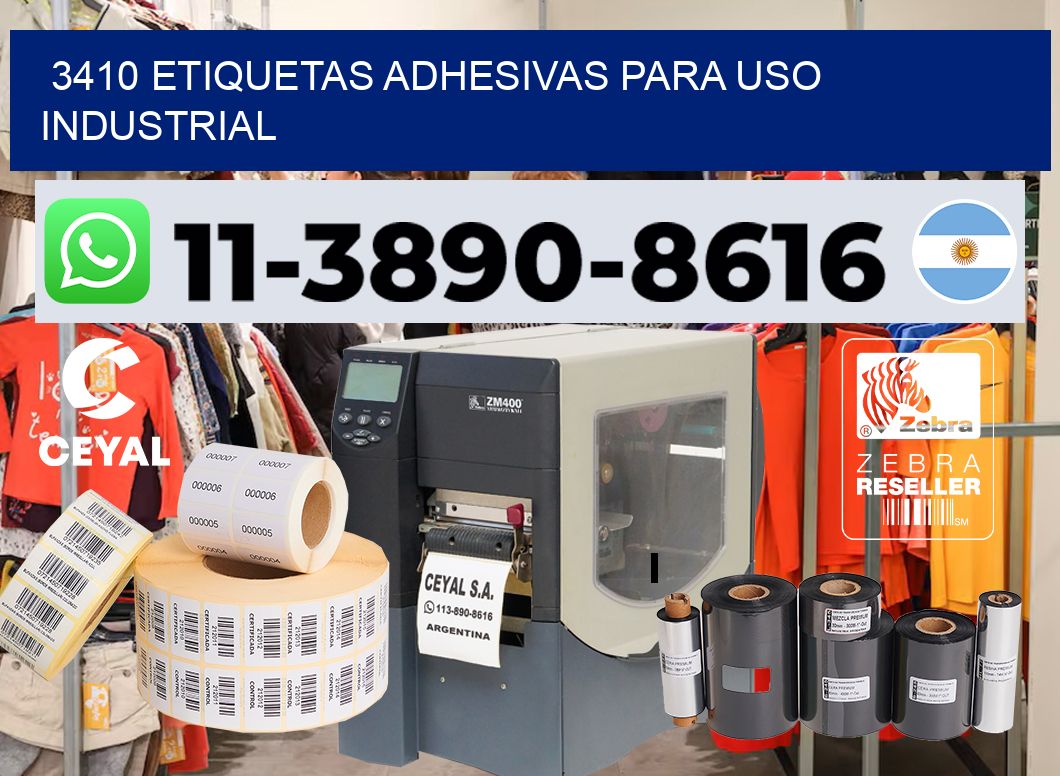 3410 Etiquetas adhesivas para uso industrial