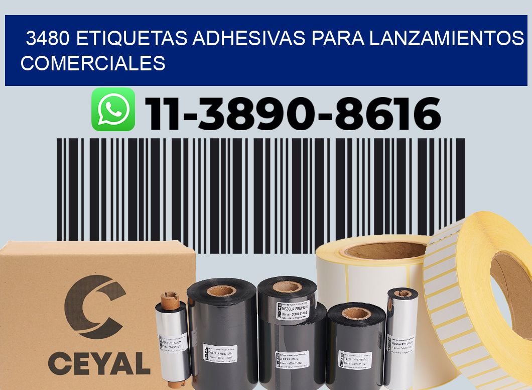 3480 Etiquetas adhesivas para lanzamientos comerciales