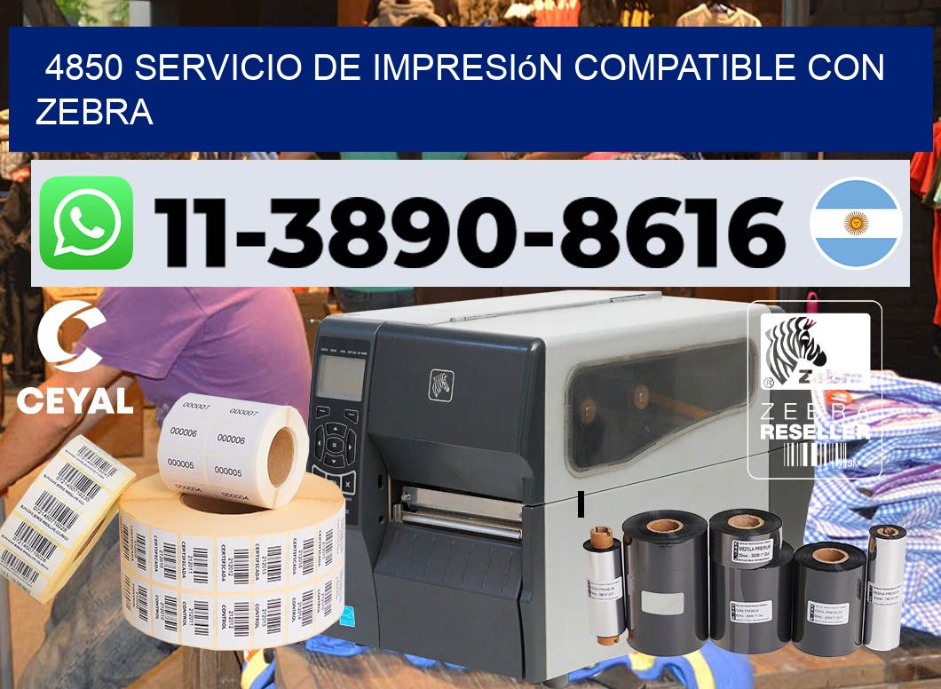 4850 Servicio de impresión compatible con Zebra