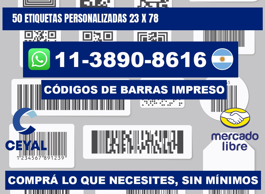 50 ETIQUETAS PERSONALIZADAS 23 x 78