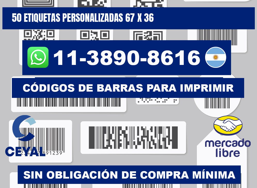 50 ETIQUETAS PERSONALIZADAS 67 x 36