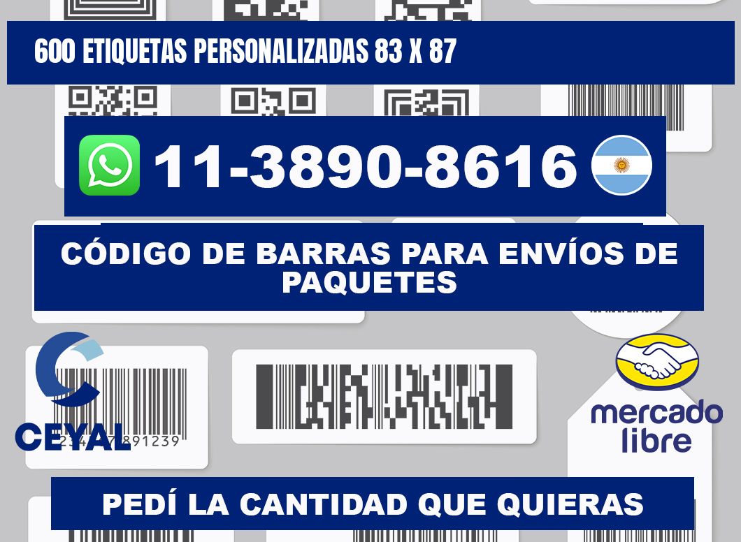 600 ETIQUETAS PERSONALIZADAS 83 x 87