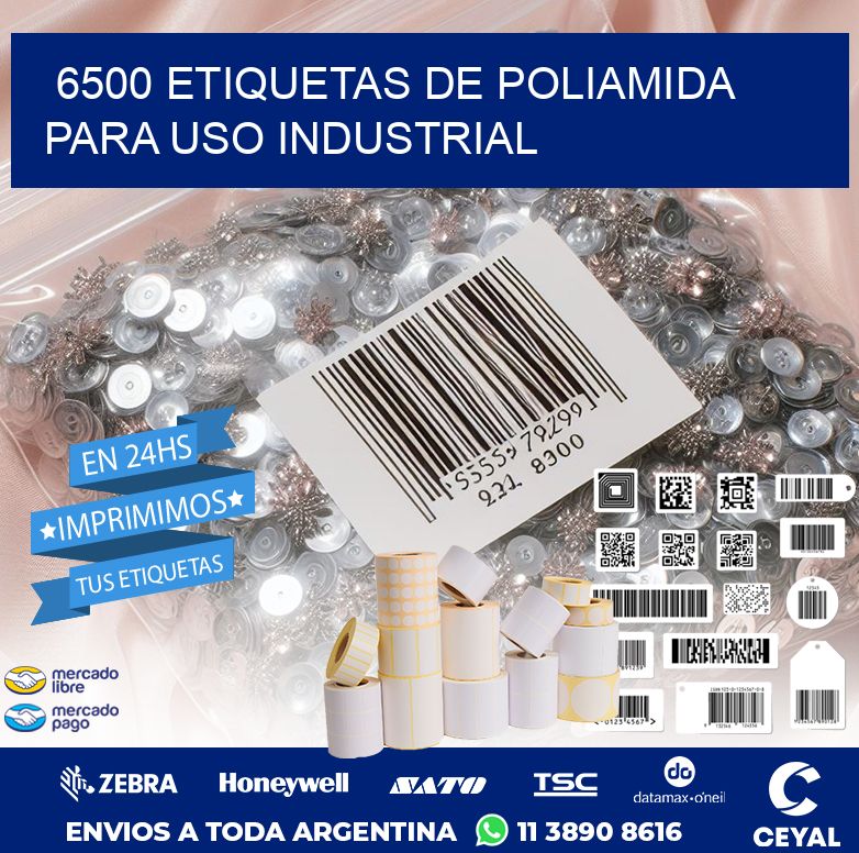 6500 Etiquetas de poliamida para uso industrial