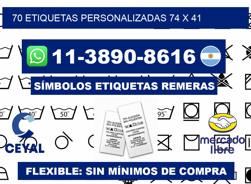 70 ETIQUETAS PERSONALIZADAS 74 x 41