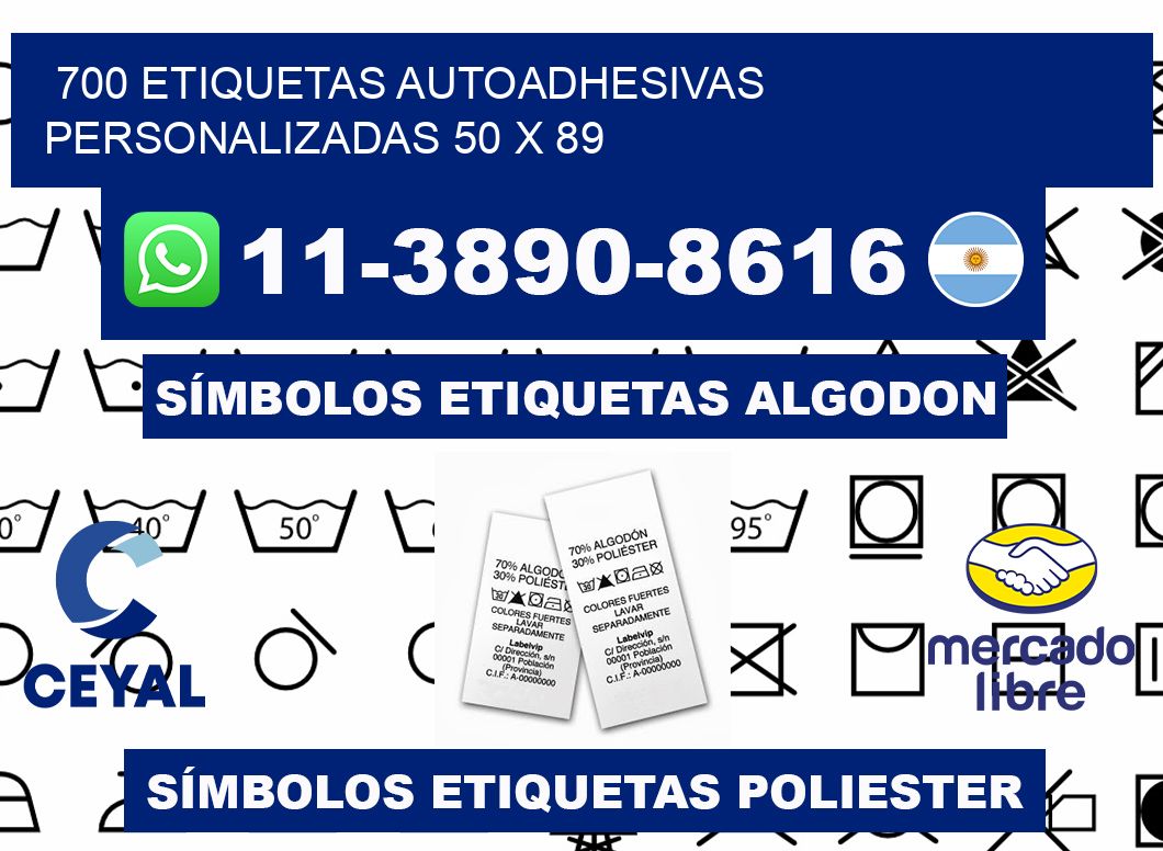 700 Etiquetas autoadhesivas personalizadas 50 x 89