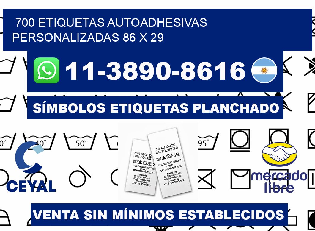 700 Etiquetas autoadhesivas personalizadas 86 x 29