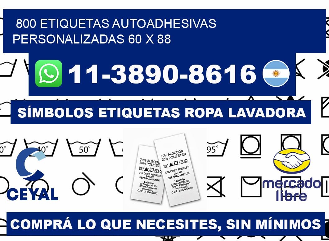 800 Etiquetas autoadhesivas personalizadas 60 x 88