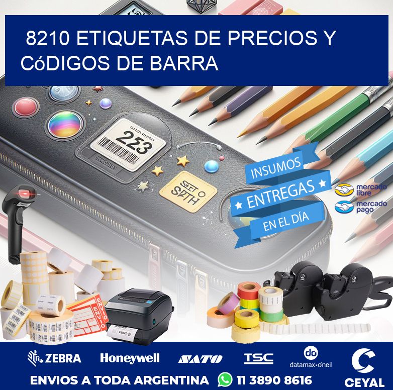 8210 Etiquetas de precios y códigos de barra
