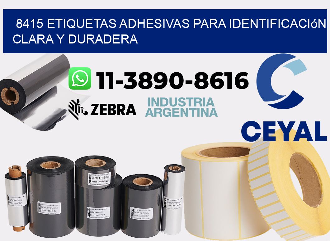 8415 Etiquetas adhesivas para identificación clara y duradera