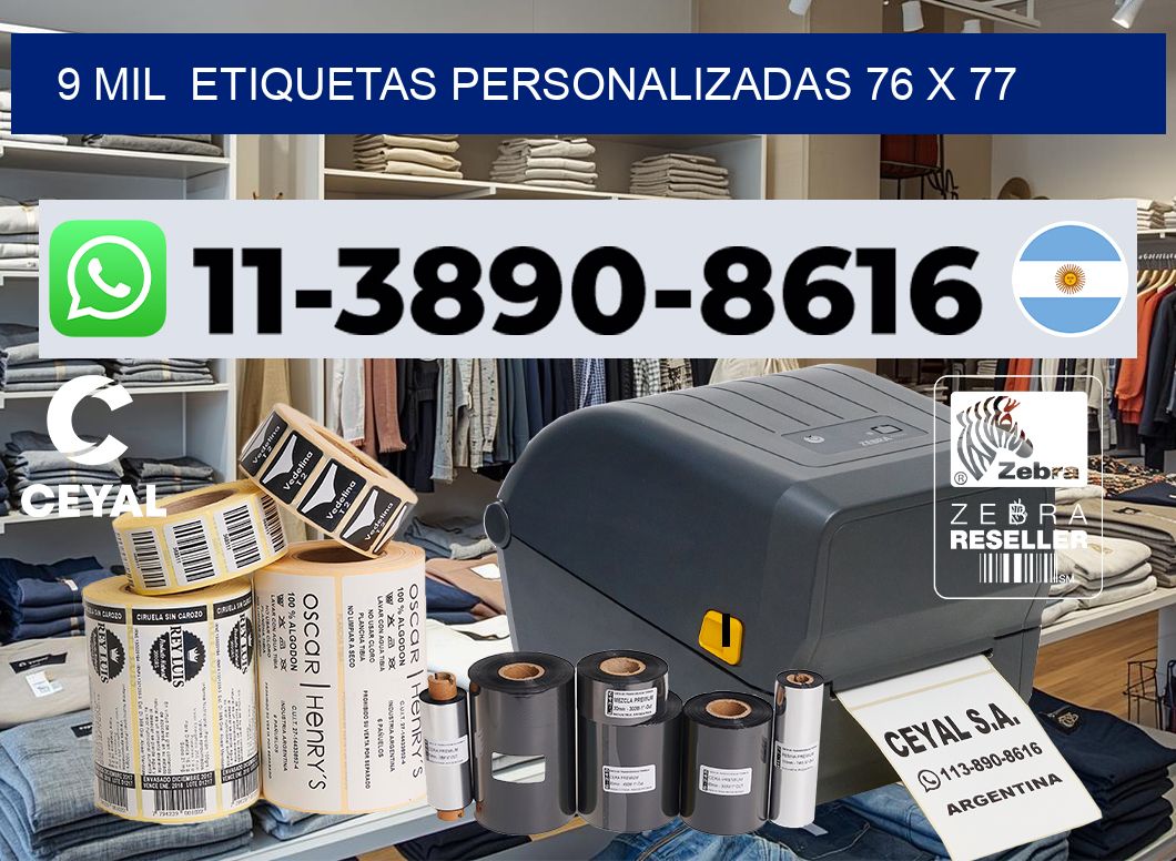 9 mil  etiquetas personalizadas 76 x 77