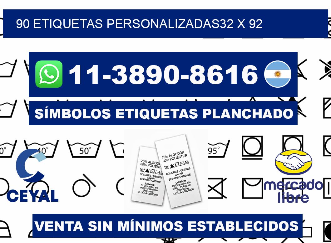 90 ETIQUETAS PERSONALIZADAS32 x 92