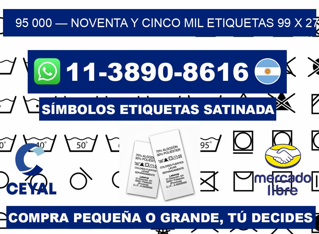 95 000 — noventa y cinco mil etiquetas 99 x 27
