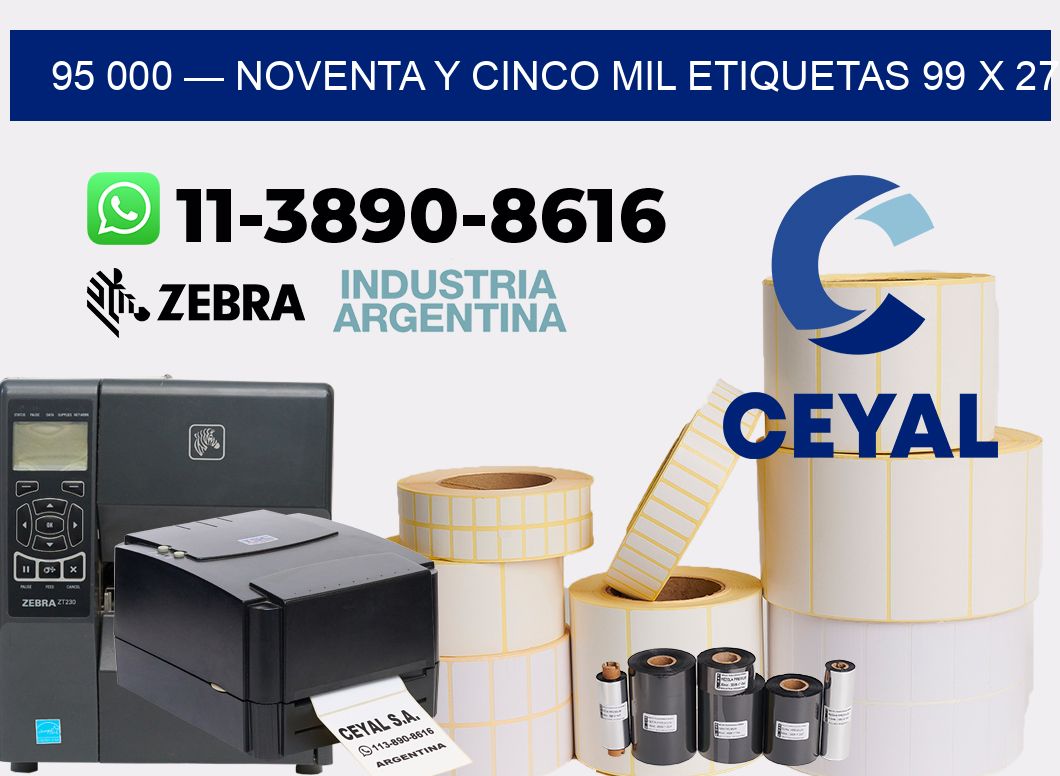 95 000 — noventa y cinco mil etiquetas 99 x 27
