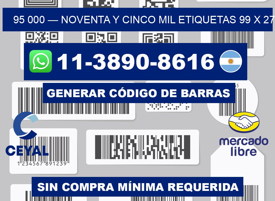 95 000 — noventa y cinco mil etiquetas 99 x 27
