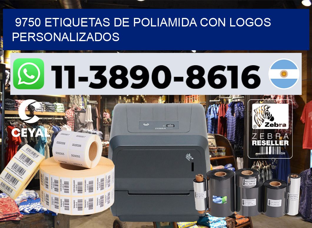 9750 Etiquetas de poliamida con logos personalizados