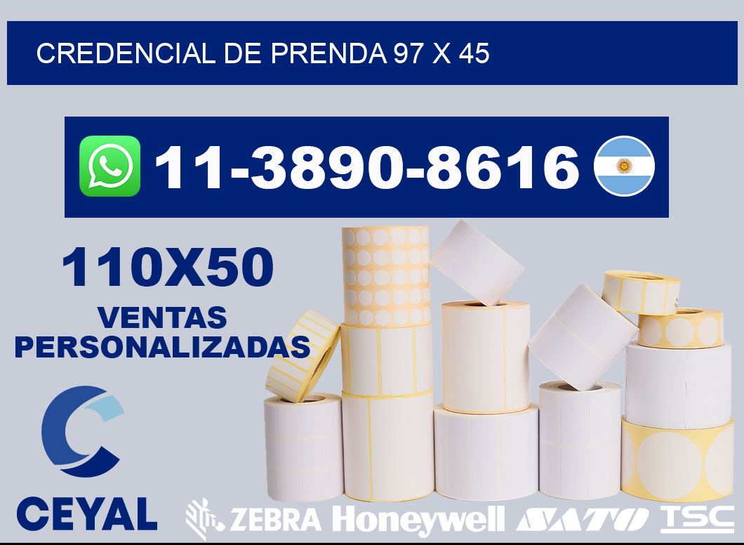 Credencial de prenda 97 x 45