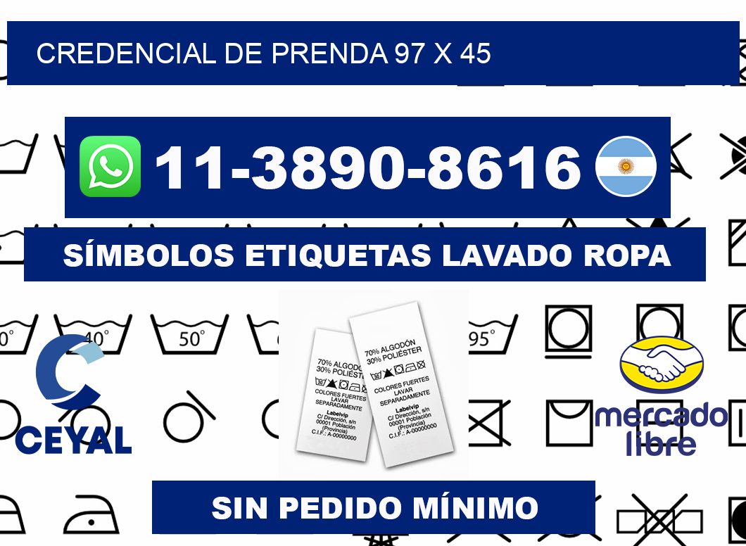 Credencial de prenda 97 x 45