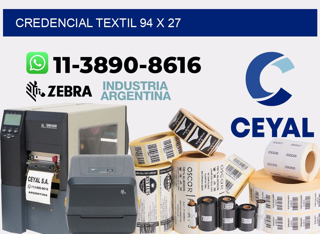 Credencial textil 94 x 27