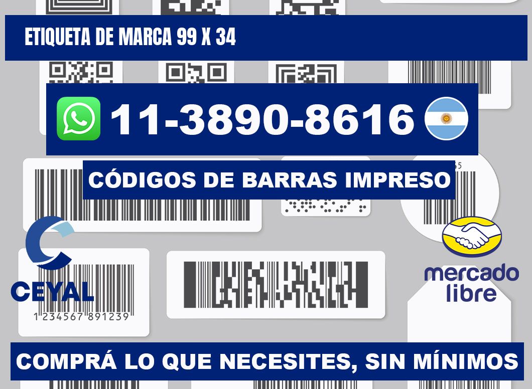 Etiqueta de marca 99 x 34