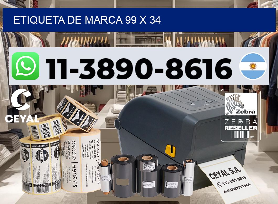 Etiqueta de marca 99 x 34