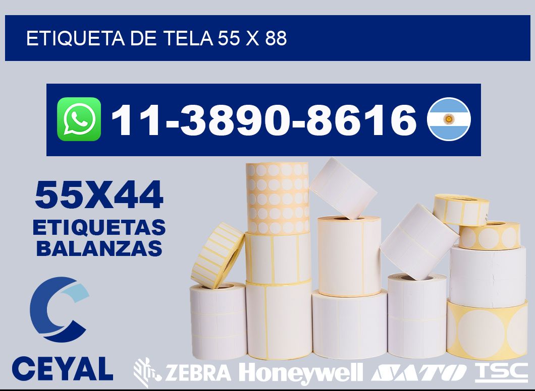 Etiqueta de tela 55 x 88