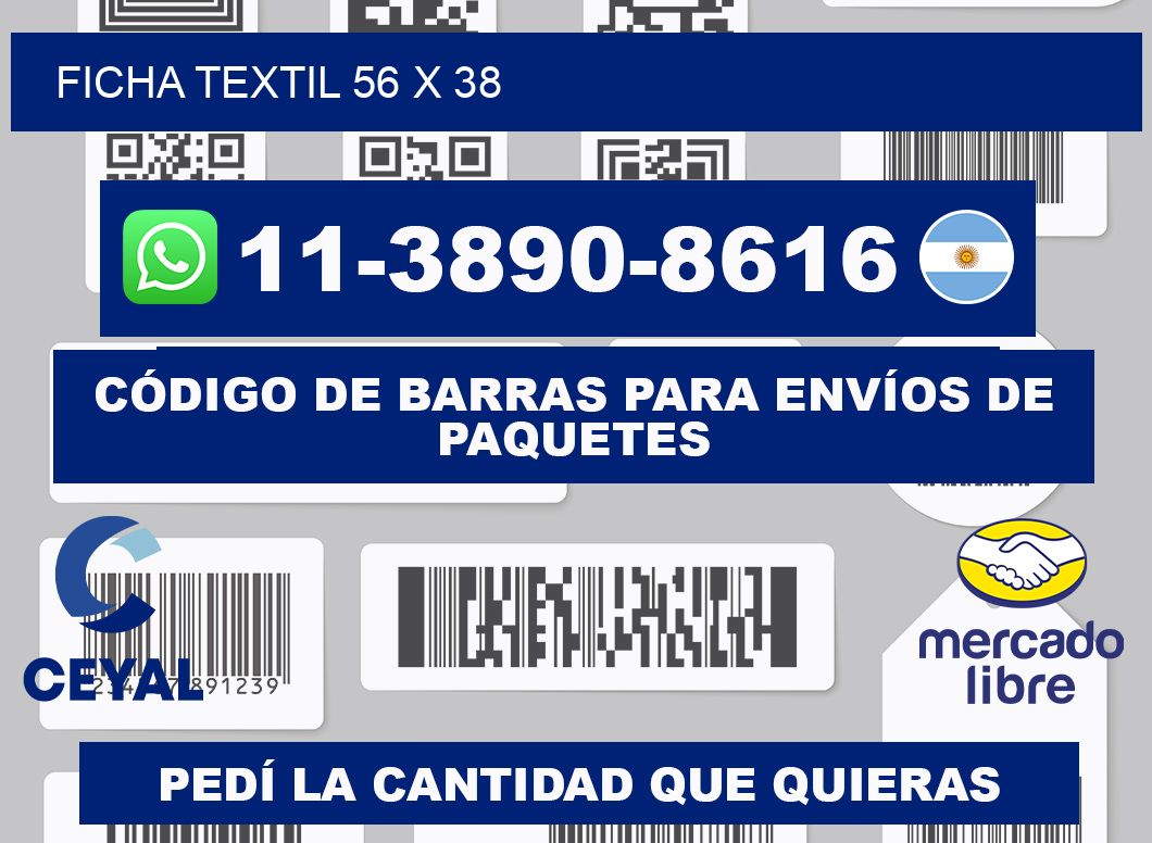 Ficha textil 56 x 38