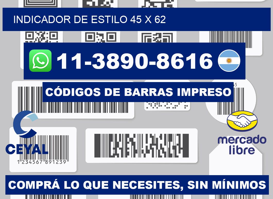 Indicador de estilo 45 x 62