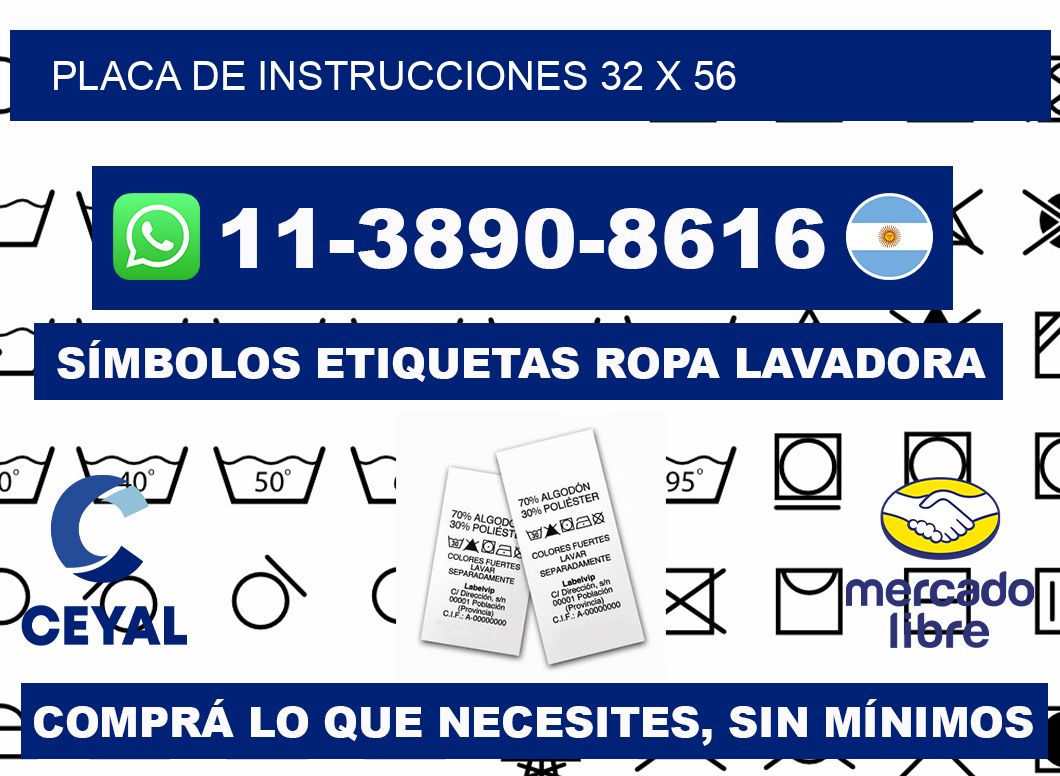 Placa de instrucciones 32 x 56