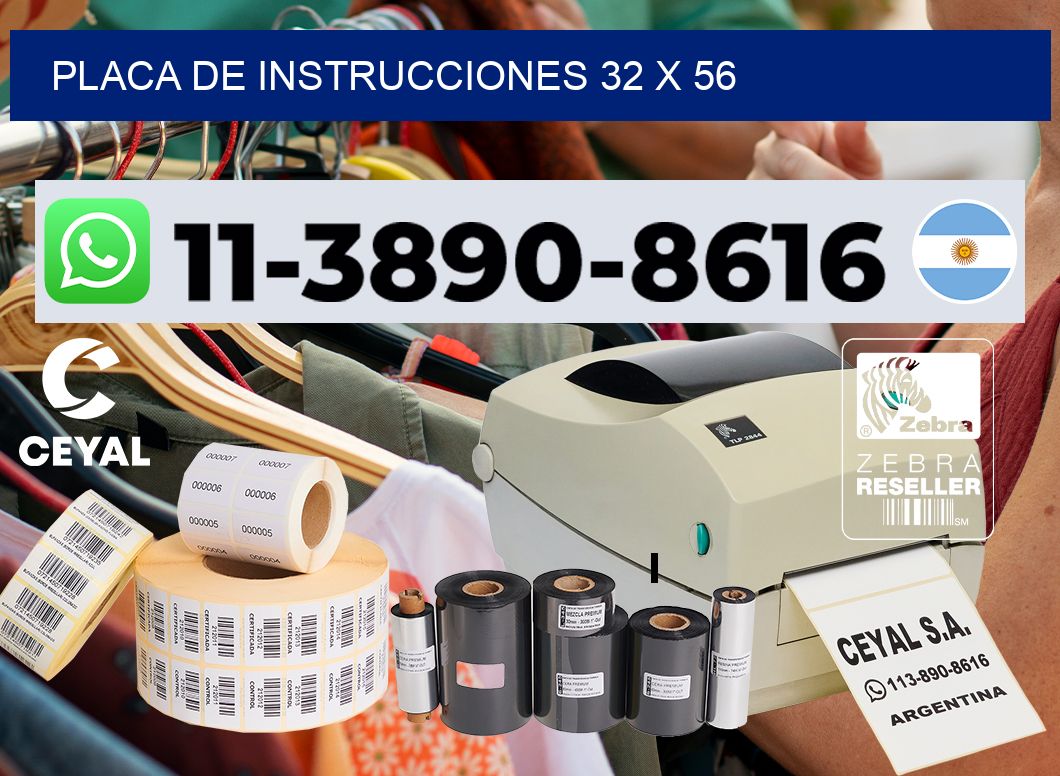 Placa de instrucciones 32 x 56