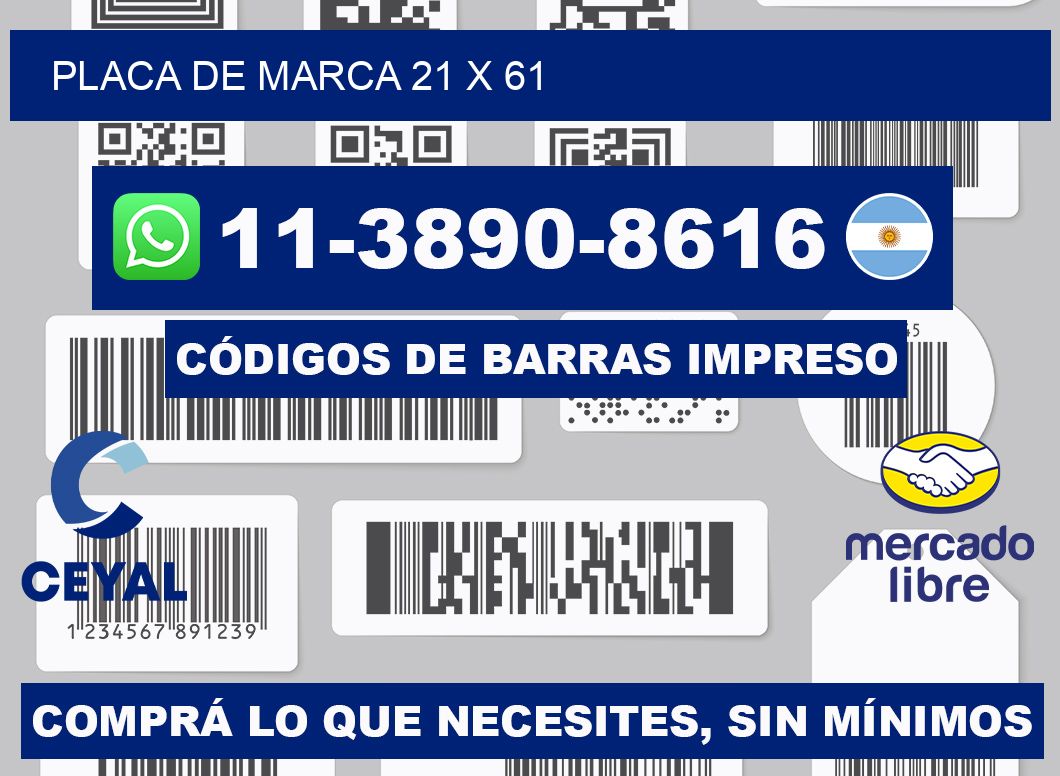 Placa de marca 21 x 61