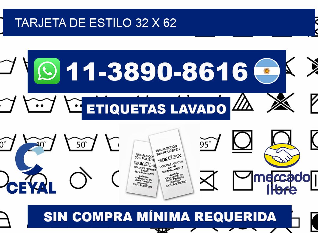 Tarjeta de estilo 32 x 62