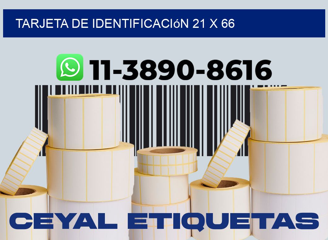 Tarjeta de identificación 21 x 66