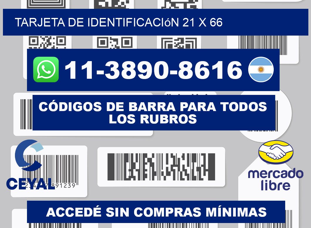 Tarjeta de identificación 21 x 66