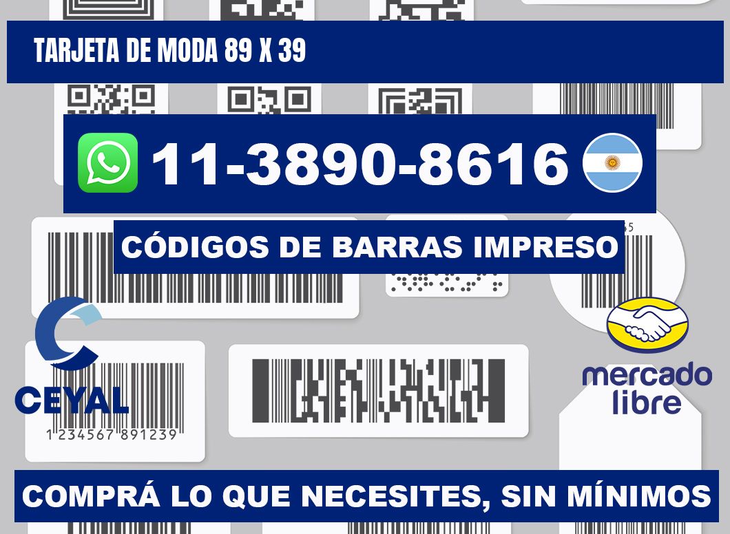 Tarjeta de moda 89 x 39