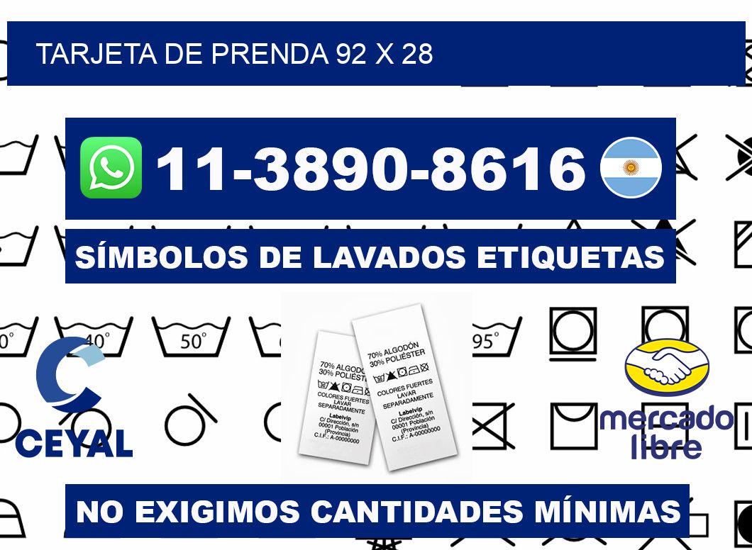 Tarjeta de prenda 92 x 28