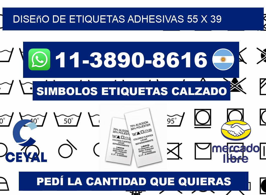 diseño de etiquetas adhesivas 55 x 39