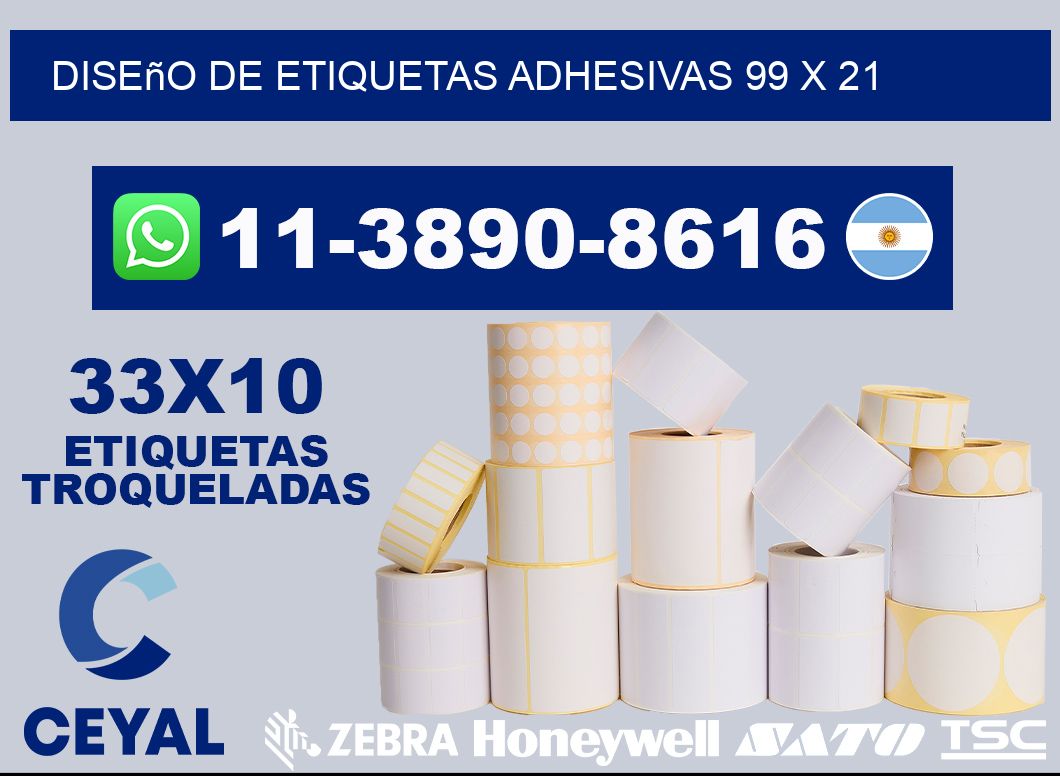 diseño de etiquetas adhesivas 99 x 21