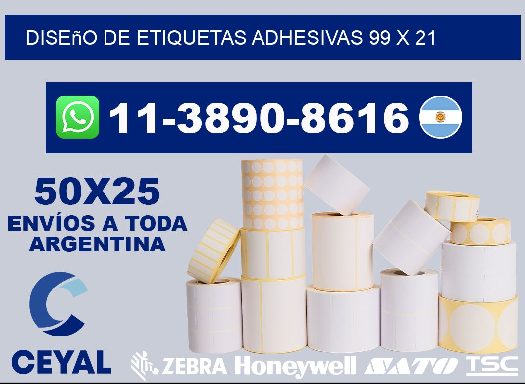 diseño de etiquetas adhesivas 99 x 21