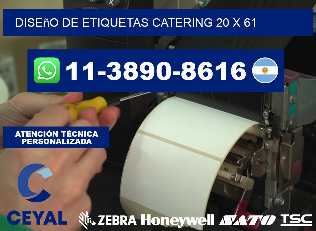 diseño de etiquetas catering 20 x 61