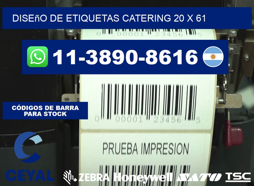 diseño de etiquetas catering 20 x 61