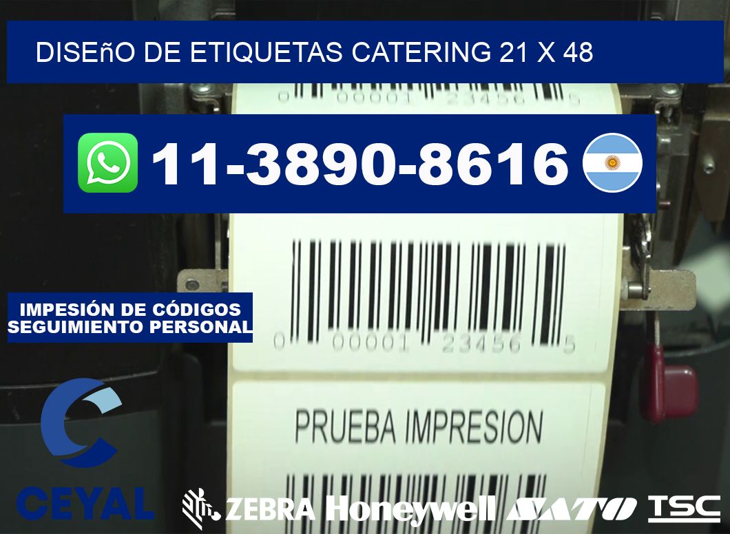 diseño de etiquetas catering 21 x 48