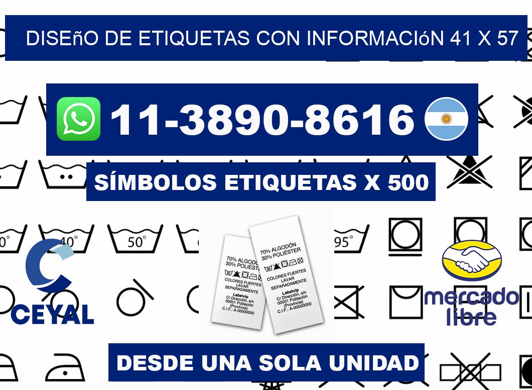 diseño de etiquetas con información 41 x 57