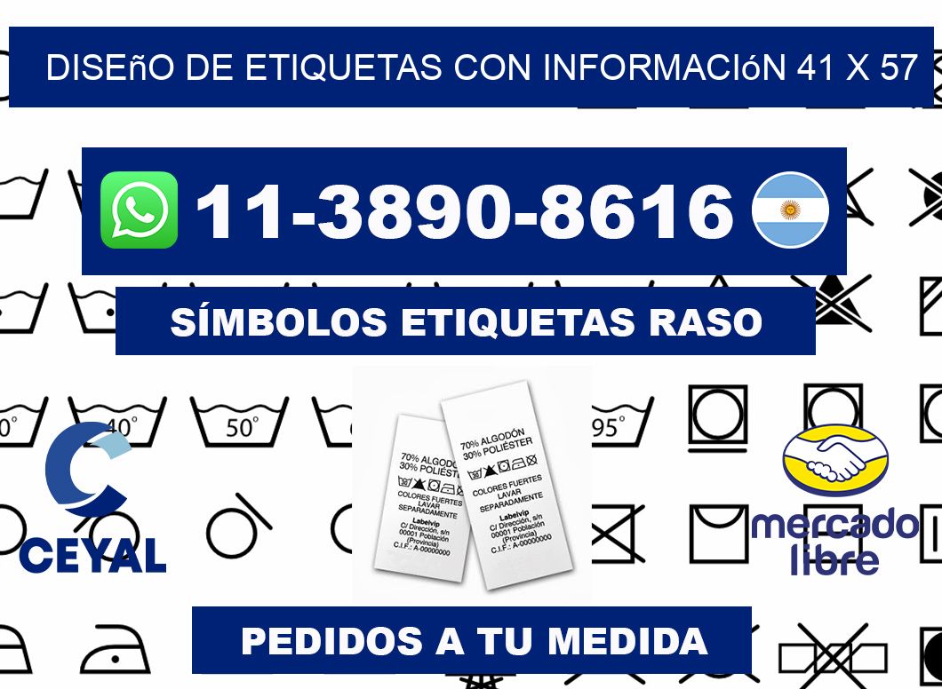 diseño de etiquetas con información 41 x 57