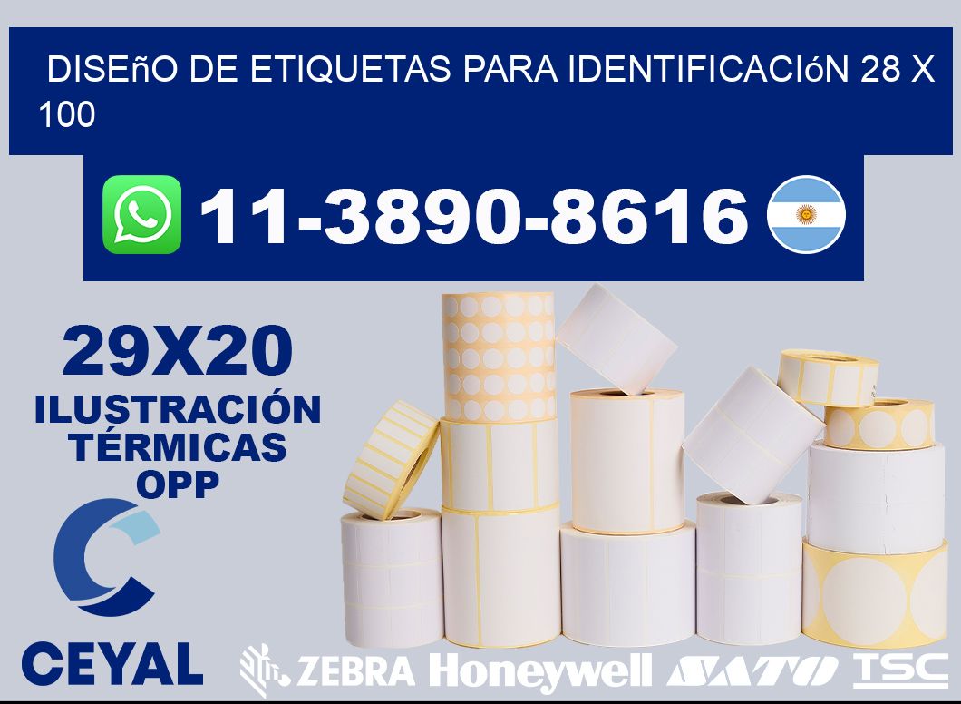 diseño de etiquetas para identificación 28 x 100