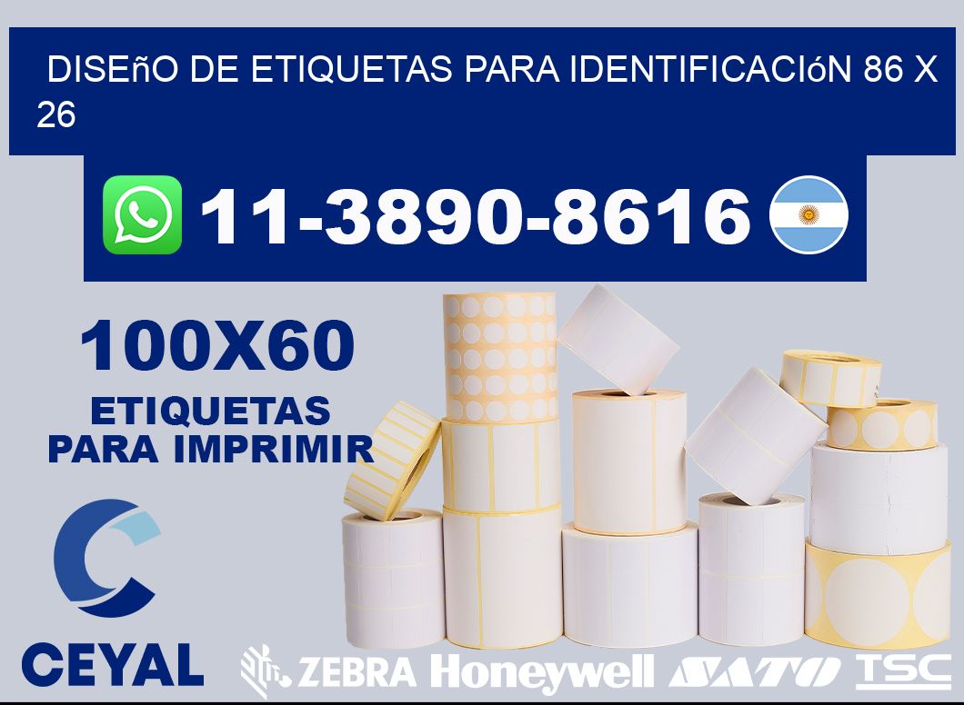 diseño de etiquetas para identificación 86 x 26