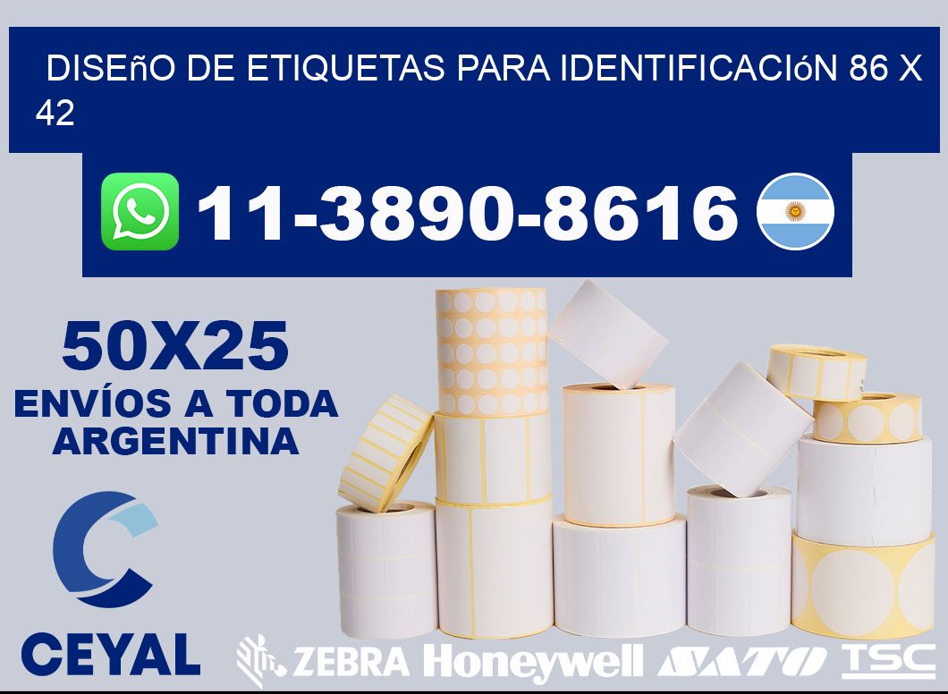 diseño de etiquetas para identificación 86 x 42