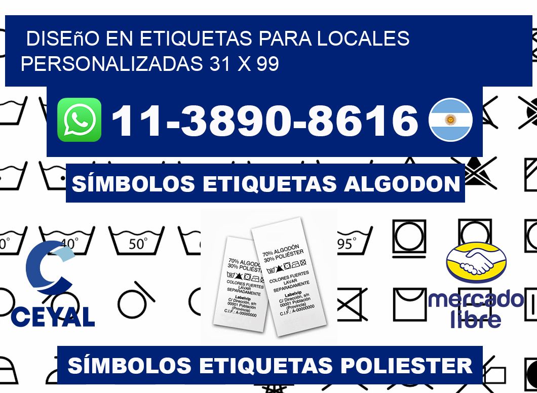 diseño en etiquetas para locales personalizadas 31 x 99